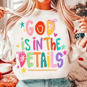 Preppy God is in the Details Glitter PNG, Religious PNG, Trendy Png, Neon Smiley Png, Millennial Png, Coquette Png, Hand Lettered Png