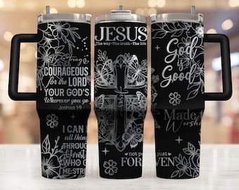 Christelijk geloof Jezus Laser gegraveerd Full Wrap Design voor 40oz Tumbler, Digitale Download, SVG Voor Laser Rotary, 40oz Tumbler Laser Wrap
