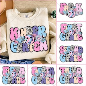 Retro Back to School Bundle, Kindergarten, First Day Of School, School Png, Retro PNG, First/Second/Third Grade Design, School Bundle Png