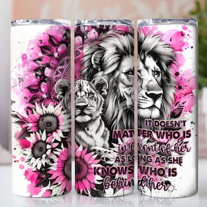 Citas de parejas positivas, envoltura de vaso de 20 oz, vaso emocional, descarga digital, sublimación, goteo de girasoles, vaso de leones