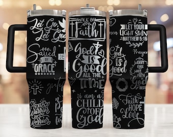 40oz grabado con láser Svg, fe religiosa Jesús láser grabado diseño de envoltura completa para vaso de 40oz, descarga digital, diseño, SVG láser rotativo