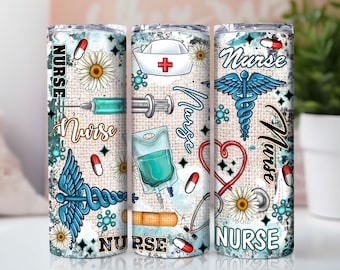 Nurse 20 oz skinny tumbler png sublimation design download, Nurse tumbler wrap png, 20 oz tumbler, tumbler png download for Straight/Tapered