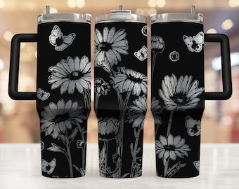 Wildflower Tumbler Wrap Laser SVG, 40oz Tumbler Full Wrap Laser SVG,Engraved Tumbler, Laser Engraved SVG Instant Download Laser Svg Seamless