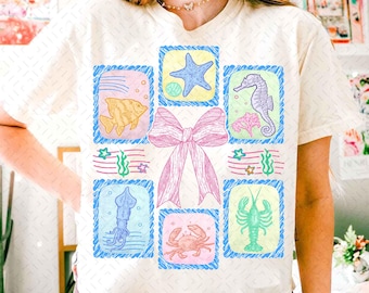 Vintage Summer png, Coastal Png, Summer coquette Png, Beach png, Aesthetic Summer, Jellyfish Png, Seahorse Png, Coastal Aesthetic, Fish Png