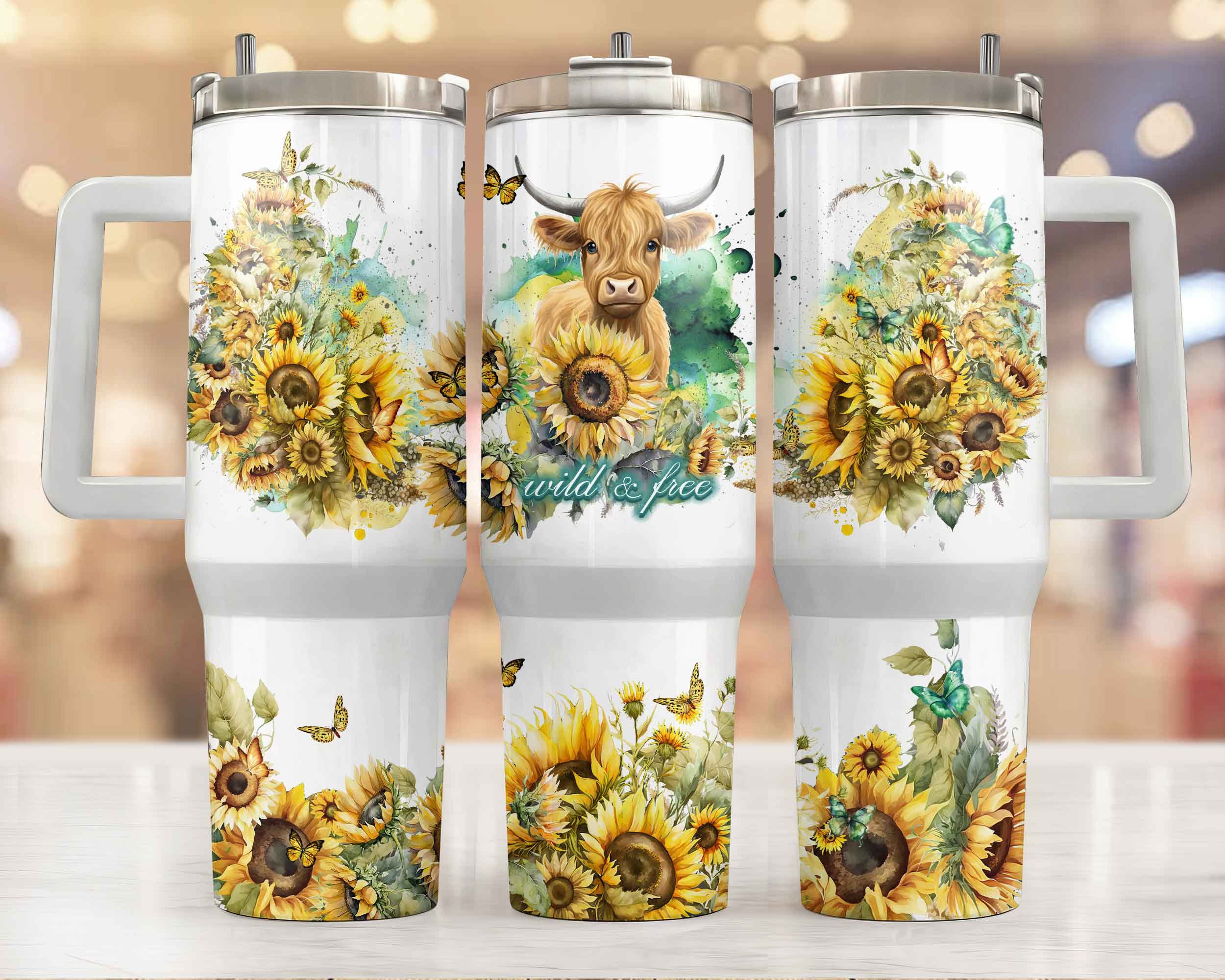 Bundle PNG 40 Oz Highland Cow Tumbler Wrap, 40oz Tumbler PNG Highland ...