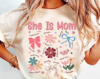 Boho Blumen Mama PNG, Sie ist Mama PNG, Muttertag Png, Christliche Mama Png, Blumen Frühling Png, Bibel Vers Png, Mama Wildblumen Png Kokette
