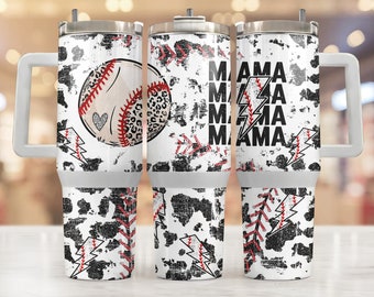 Baseball Mama 40oz Tumbler Wrap, 40 oz Tumbler Sublimation Design, Baseball Mama 40oz Png, Seamless 40oz Quencher Tumbler Wrap/ PNG Tumbler
