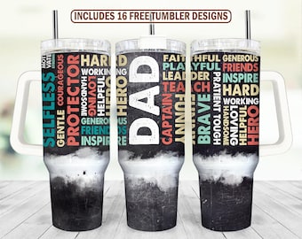 Fathers Day 40oz Tumbler Wrap, 40 oz Sublimation Design, 40oz Tumbler Png, 40 ozTumbler Wrap, Father Affirmation 40oz Wrap with Handle Wrap