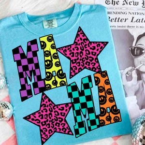Neon MAMA png, Leopard Star Mama Png, Checkered Neon Mama, Colorful Mom Digital File, Summer Mama Shirt Png Trendy Mama Sublimation, Mom png