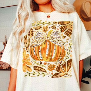 Glitter Fall Floral Pumpkin, Boho Autumn Pumpkin Png, Retro Fall Png, Floral Fall Pumpkin Png, Fall Sublimation, Autumn Pumpkin Shirt Design