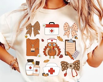 Nurse Thanksgiving Png, Thanksgiving Png, Nurse Png, Fall Thanksgiving Nurse Sublimation, Thankful Nurse Png, Nursing Png, Fall Nurse Png
