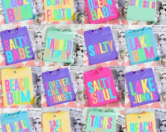 Sunshine Png, Beach Life Bundle PNG, Colorful Summer PNG, Neon Trendy Summer Shirt Design, Distressed Beach PNG, Lake Pool River Png