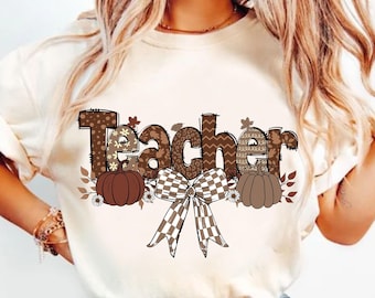 Teacher Fall Coquette Png, Teacher Autumn Doodle Png, Teach Love Inspire Png, Fall Teacher Gift, Back To School, Teacher Appreciation Gift