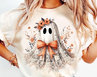 Halloween Lace Ghost Png, Spooky Coquette Png, Girly Ghost Lacey Ghost Png, Spooky Season Png, Ghost Floral Halloween Mama, Sublimation Png