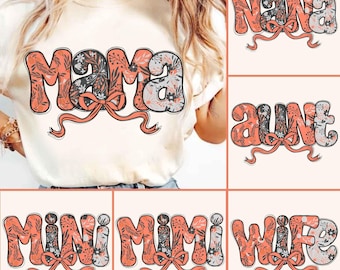 Boho Floral Mama coquette png bundle, retro mama png, mama png, mini png, wife floral png, mama groovy png,mother's day png, mama doodles