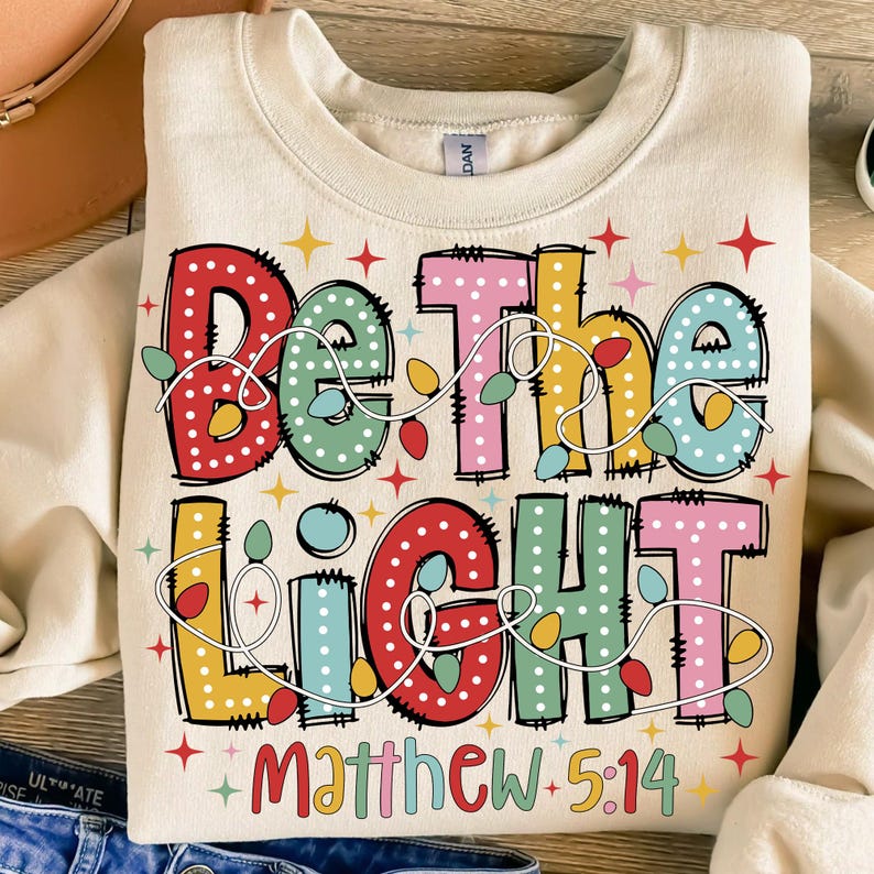 Christmas Light Png, Trendy Christmas Png, Be the Light Png, Christmas