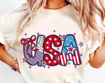 Preppy USA Coquette Png, Retro USA Png, 4th of July Png, America Brushstroke Png, Girly USA Png, Preppy Memorial Day png, America png