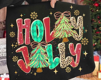 Preppy holly jolly png, colorful brushstroke christmas tree coquette png, holly jolly doodles png, pink christmas png, christmas png