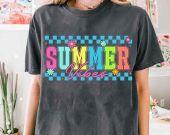 Summer Vibes PNG, Checkered Summer PNG, Retro Summer Png, Beach Png, Hello Summer Png, Summer Checkered Png, Retro Floral Summer Png