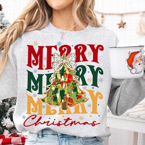 Colorful Coquette Glitter Christmas Tree Png, Merry Christmas Tree Design, Bright Color Christmas Coquette Bow Dalmatian Dots, brushstroke