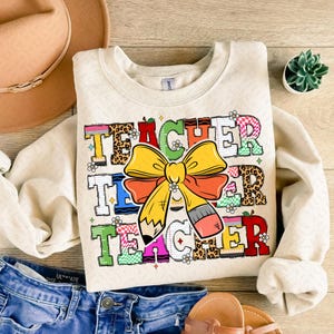 Coquette Teacher Png, Teacher Pencil Coquette Bow Png, Teach Love Inspire Png, Teacher Gift, Back To School, Teacher Appreciation Gift