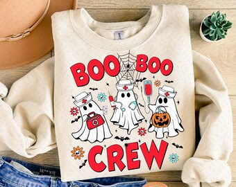 Halloween Nurse Png, Boo Boo Crew Png, Halloween Png,Nurse Halloween Png,Retro Nurse Png,Ghost Nurse Png,Nurse Shirt Sublimation,Cute Ghost