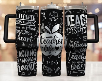 Teacher Engraved Personalized 40 oz Tumbler Wrap SVG, Teacher Laser Engraved Tumbler Svg, Teacher Appreciation, Teacher Svg, Teacher Gift