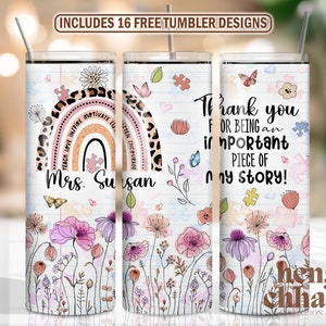 Teacher Gifts Personalized, Rainbow Teacher Tumbler Wrap 20oz, Teacher Appreciation Gift, Teacher Thank You Gift, Teacher Coffee Tumbler