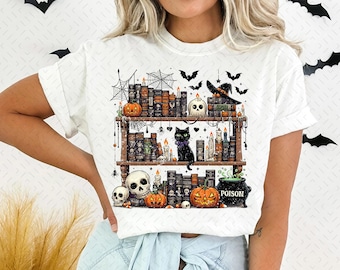 Halloween Library Png, Ghost Books Halloween Png, Teacher Halloween png, Book Lover shirt, Halloween Reading png, Book Club, Halloween Ghost