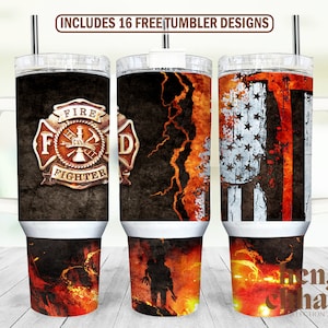 Firefighter 40oz Tumbler Wrap, Fire Rescue 40 oz Sublimation Design, 40oz Tumbler Png, 40 Ounce Tumbler Wrap, Fire Fighter 40oz Wrap