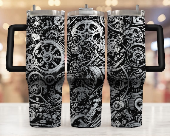 Gearhead 40oz Tumbler wrap laser SVG File Tumbler, Auto parts Tumbler laser engraved Rotary 40 oz Tumbler Laser File Svg Design