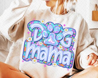 Dog Mama Png, Preppy Dog Mom Flower Png, Mama Png, Mom Life Png, Dog Coquette Png, Dog Mama Shirt Png, Dog Gifts, Gift for mother, Glitter