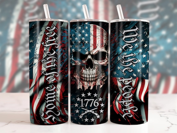 Patriotic Tumbler Wrap PNG, 20oz Skinny Tumbler Wrap Sublimation
