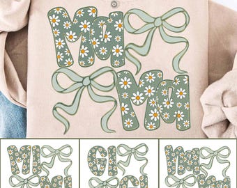 4 PNG Floral Mama/Auntie/Nana/Png Bundle, Babcia Mama Mimi Gigi Nana Mom Png, Niestandardowa nazwa Png, Dzień Matki Png, Preppy Mama Png Prezenty dla mamy