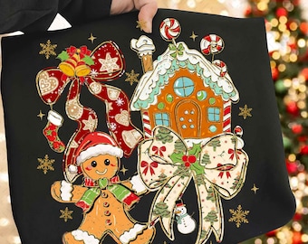 Christmas Gingerbread Coquette Png, Preppy Christmas Png, Tis the Season Png, Merry Christmas Sublimation, Retro Christmas png, Glitter