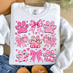 Dog Valentine Coquette Png, Dog Mom Png, Valentine&#39;s Day Png, Dog Paw Print Heart Png, Valentine Shirt Design, Dog Lover Gift, Dog Valentine