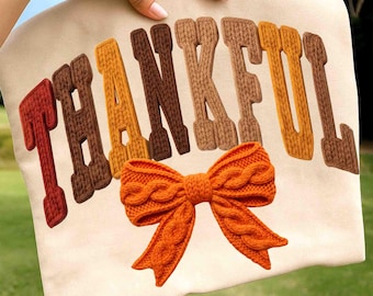 Preppy Thankful Latch Hook Yarn Crochet Png, Boho Fall Png, Give Thanks Png, Thankful PNG, Pumpkin Thanksgiving Png, Faux Yarn Png
