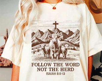 Follow the word, not the herd PNG, Isaiah 8:11-13, castles png, Sublimation Design, Christian Country PNG, Western Cowboy PNG,Christian Png