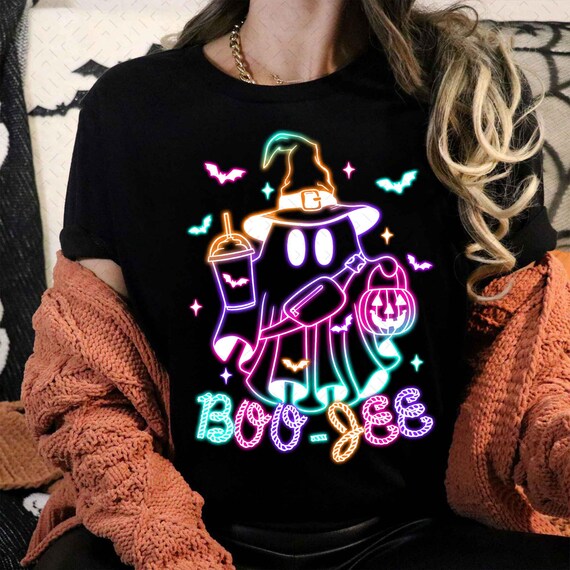 Cute Colorful Neon Boo Ghost Png, Halloween Boo-Jee Png, Neon Halloween PNG, Boo Ghost Shirt Png, Cute Boo Halloween Sublimation Design