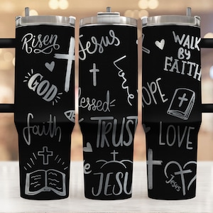 Faith Laser Tumbler Svg, Christian 40oz Tumbler Full Wrap Laser Svg, Laser Engraved Svg, Tumbler Laser File, Laser Svg For Tumbler