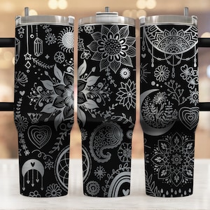 Boho Love gravé au laser pour un gobelet de 40 oz, téléchargement numérique, conception sans couture, SVG pour laser rotatif, Svg laser pour gobelet