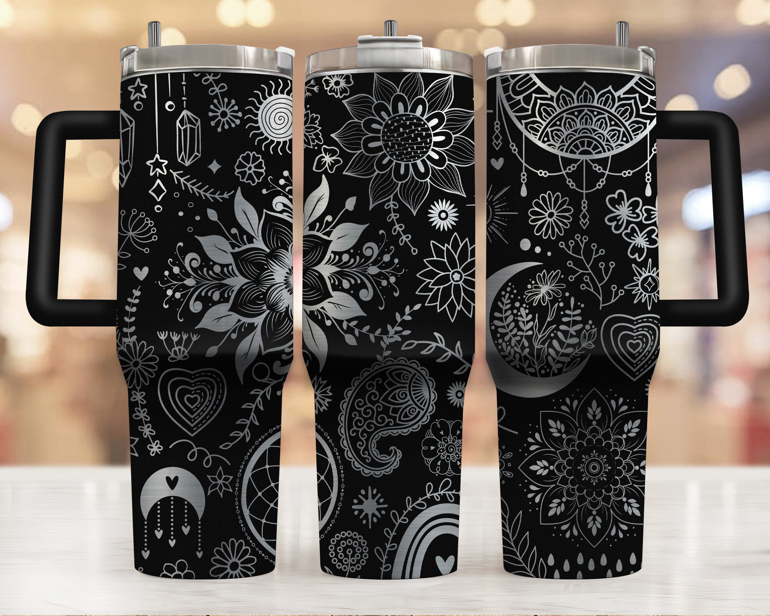 Boho Love Laser Engraved Full Wrap Design for 40oz Tumbler
