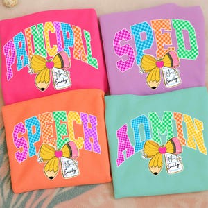 Custom Sped Back to School PNG Neon Disstressed Bundle, Custom Coquette Bow Speech/Principal/ AdminPng, Girly Pink Bow,Colorful