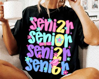 Senior 2026 Preppy PNG, Retro Class of 2026 Graduation Sublimation Design, High School Senior Shirt PNG, Glitter Digital Download