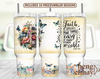 40oz Tumbler Wrap, Faith 40 oz Sublimation Design, 40oz Tumbler Png, 40 Ounce Tumbler Wrap, Bible Verse, Christian, luke bible verse 40oz