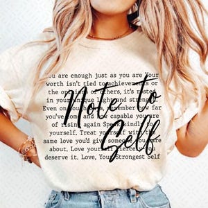 Note To Self png svg, Motivational Sublimation, Mental Health png svg, Positive Inspirational Quotes, Dear Person Behind Me, Love yourself