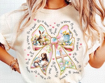 Easter Coquette Bow Png, He Is Risen Png, Retro Easter Png, Easter Bunny Png, Easter Coquette Png, Floral Spring Png, Pink Easter Png