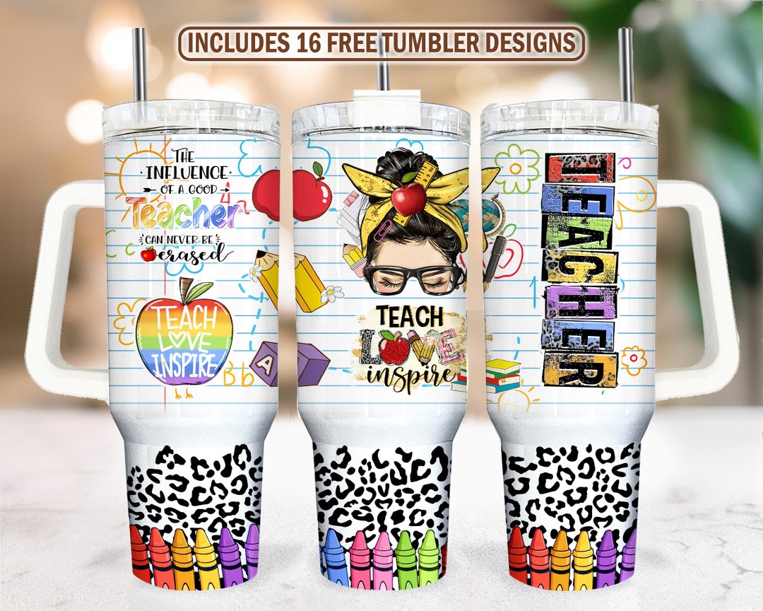 Teacher 40oz Tumbler Wrap, 40oz Quencher Tumbler Wrap, Teacher Life ...