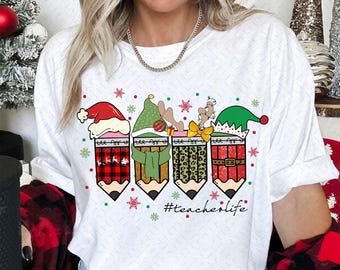 Coquette Teacher Christmas Png, Pencil Christmas Png, Coquette Christmas Png, Merry Teacher Png, Teacher Appreciation Gift, Teacher Life Png