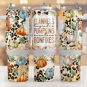 Flannels Hayrides Pumpkins 40Oz Tumbler Wrap, 40Oz Tumbler Sublimation Designs, Fall 40Oz Tumbler Wrap, Autumn 40Oz Tumbler Wrap, Tumbler
